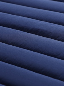 Veste matelassée bleu marine pour homme, col montant, coupe ajustée, fermeture éclair, coupe-vent, manteau d'hiver - Product Image 5
