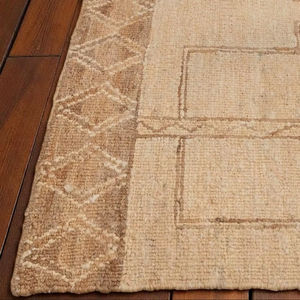 Alfombra Kilim de Yute Tejida a Mano Moderna – Tonos Tierra Geométricos y Fibra Natural Sostenible, Kilim de Yute Hecho a Mano para Sala de Estar y Dormitorio - Product Image 1