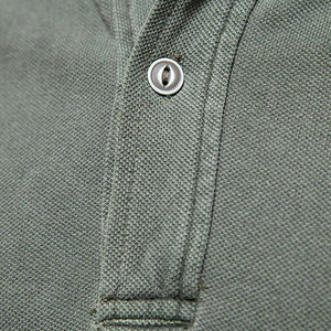 <b>Men's</b> Olive Green Short Sleeve 100% Cotton Pique Casual Button Down Collar Breathable <b>Winter</b> <b>Shirt</b> with Custom Logo - Product Image 5