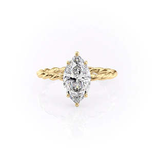 Bague de promesse en argent sterling avec diamant moissanite taille marquise et bande torsadée, clarté VVS1 - Product Image 3