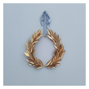 Handcrafted Silver Metal Nature Inspired <b>Wreath</b> with Intricate Leaf Detailing for Stylish Wall Decoration - Product Image 2