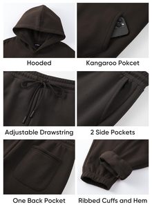 Conjunto Deportivo Personalizado con Sudadera y Pantalones a Juego, Logotipo Personalizado, Chándal Informal de Dos Piezas para Marcas de Ropa Urbana - Product Image 3