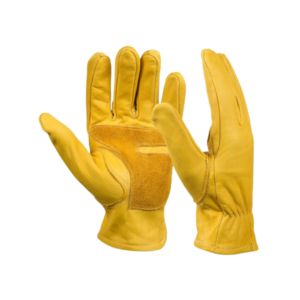 Gants de travail en cuir jaune pour la sécurité industrielle, protection haute performance pour la construction, la plomberie et les travaux généraux - Product Image 1