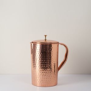 Modern Eco-Friendly High Quality Pure Copper Water Jug Lid for Water Storage Serving Ayurvedic Drinkware Home <b>Kitchen</b> Outdoor - Product Image 3