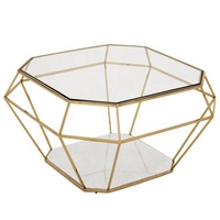 Table basse moderne en laiton antique avec plateau en verre et structure en acier inoxydable, forme rectangulaire, mobilier de salon, écologique, BEST Top