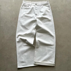 Jean en denim pour homme, de créateur, coupe large, oversize, droite, bootcut, style japonais, selvedge brut, baggy - Product Image 2