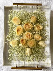 Custom Resin Flower Preservation Tray | <b>Wedding</b> Bouquet Keepsake Tray | Anniversary & <b>Memorial</b> Gift - Product Image 2