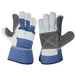 Gants de travail en cuir robustes pour grimpeurs canadiens, en cuir de vachette pleine fleur renforcé, certifiés CE, épaisseur 11 oz, avec manchette de sécurité - Product Image 4