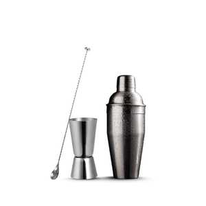 Premium Quality Customized Metal Barware Set of 3 Stainless Steel Eco-Friendly Durable Cocktail <b>Shaker</b> <b>Peg</b> Measurer Bar Spoon - Product Image 1
