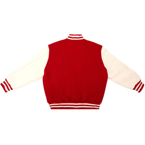 Veste universitaire rouge pour homme avec patch brodé 28 Crown, col rabattu, tenue décontractée pour l'automne - Product Image 3