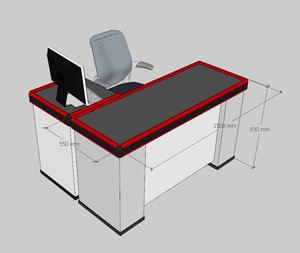 One Tech Vietnam Free Combination Metal ODM High quality <b>Checkout</b> <b>counter</b> / Cashier desk 1m5 - Product Image 5