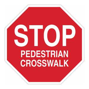 Panneau de signalisation pour passage piétonnier Brady STOP, haute visibilité, résistant aux intempéries, pour les zones de stationnement - Product Image 1