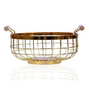 Modern Black Metal Wire Geometric Fruit Bowl Round Tabletop <b>Vegetable</b> <b>Basket</b> Kitchen Countertop <b>Storage</b> Organizer Serving Bowl - Product Image 6