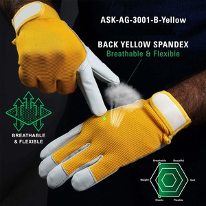 ถุงมือทำงาน PU แบบเต็มนิ้ว สีเหลืองขาว กันลื่น สำหรับกิจกรรมกลางแจ้ง ใช้ได้ทุกเพศทุกวัย เหมาะสำหรับงานช่าง งานยุทธวิธี และงานนิรภัย - Product Image 2
