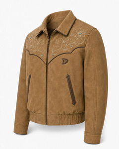 Custom Men Vintage Genuine <b>Leather</b> <b>Jacket</b> Cowhide Biker Bomber Coat OEM Private Label Supplier - Product Image 4