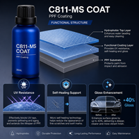 ECOWAY C811-MS Lapisan Keramik PPF 30mL Siap Pakai Kekerasan 9H Tahan UV Pelindung Permukaan Mobil Tersedia OEM/ODM
