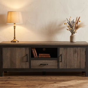 Aparador para TV Azora de Madera de Teca Sólida, 4 Cajones, Diseño Contemporáneo, Acabado Ecológico, Aparador Resistente para Bar - Product Image 3