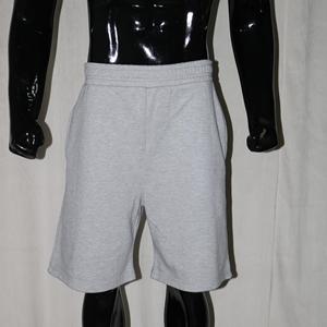 Shorts en coton gris pour hommes, taille élastique, taille mi-haute, décontractés, tricotés, respirants, couleur unie, longueur courte FINER THREADS - Product Image 2
