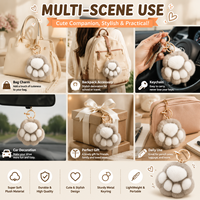 Pendentif en fausse fourrure de vison en forme de patte de chat + coton PP, breloque de sac, mignonnes petites pattes, porte-clés de voiture, haute qualité, service de réponse rapide