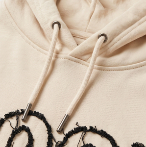 Ladies Baggy Hooded Distress <b>Embroidery</b> Sweat Short <b>Set</b> 100% Fleece Polyester Full Sleeve Baggy Drop Shoulder Shorts <b>Set</b> Women - Product Image 4