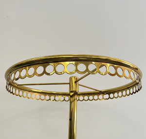 Porte-vêtements rotatif à 2 niveaux en acier inoxydable robuste, réglable, doré, avec roulettes, pour écharpes, ceintures et pantalons - Product Image 4