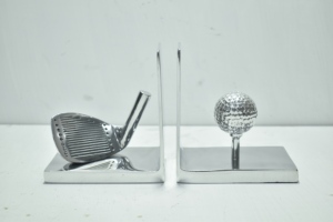 Juego de sujetalibros de metal con diseño de palo de golf y pelota de aluminio para decoración del hogar y oficina, disponible al mejor precio. - Product Image 4