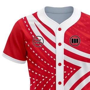 Custom Team Baseball Jersey 100% Polyester Breathable <b>Mesh</b> Anti-Bacterial Quick Dry V-neck OEM ODM Sportswear Supplier - Product Image 4