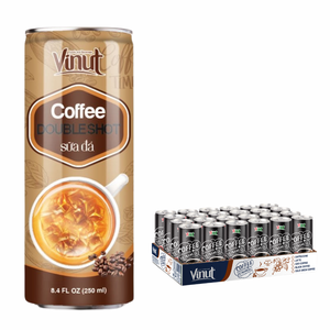 เครื่องดื่มกาแฟอาราบิก้า กระป๋องอะลูมิเนียม 250 มล. บริสุทธิ์จากธรรมชาติ 8 บริกซ์ ปราศจากนม ปราศจากกลูเตน ปราศจาก GMO รับผลิตแบบ OEM ODM - Product Image 1
