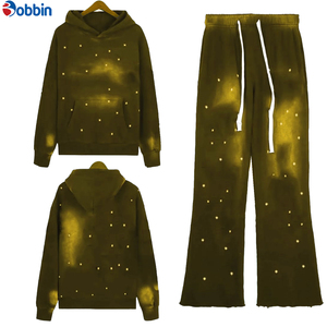 Nueva Llegada: Conjuntos Deportivos de Terciopelo Reversibles Ecológicos Personalizados Unisex, Ropa Profesional Sólida, Cómoda, de Corte Regular, con Capucha y Pantalones Acampanados - Product Image 5