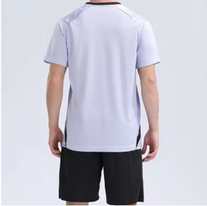 ชุดเสื้อฟุตบอลผู้ชายสีม่วงลายเรขาคณิต แขนสั้น คอวี แห้งเร็ว ผลิตจากโพลีเอสเตอร์ เหมาะสำหรับทุกฤดูกาล - Product Image 2