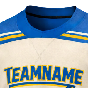 Maillot de hockey sur glace bleu neutre à manches longues, respirant, uniforme d'équipe athlétique, entraînement pour adultes, performance sportive - Product Image 5