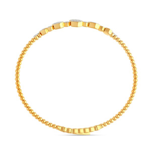 <b>Red</b> Triangle Diamond <b>Bracelet</b> with Yellow Gold Chain and Modern Geometric Center Design - Product Image 3
