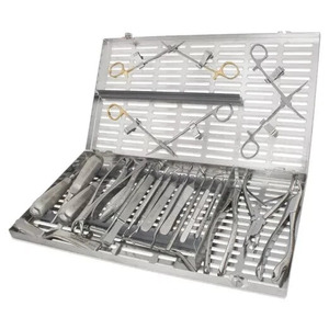 Kit d'instruments de chirurgie buccale Jamso Industries, 24 pièces, cassette de stérilisation extra large, acier inoxydable, modèle JI-4199 CE - Product Image 1