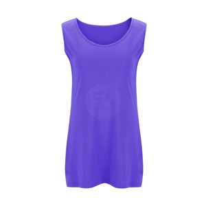 เสื้อกล้ามผู้หญิงสีน้ำเงินรอยัล ไซส์พลัส แบบไม่มีแขน คอกว้าง ทรงสปอร์ต สำหรับออกกำลังกายในฤดูร้อน รับผลิตแบบ OEM ตามสั่ง - Product Image 4