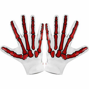 White Red Skeleton Pattern Outdoor Sports Gloves Screen Printing Durable Popular Style - Product Image 1