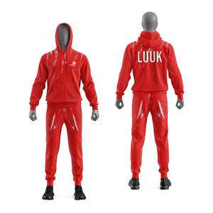 Conjunto Deportivo Unisex LUUK con Capucha, Cierre Frontal Completo, Estampado Rosa, Azul y Blanco, Transpirable, Informal, para Primavera - Product Image 6