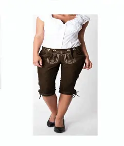 Damen Trachten Lederhose kurz - Trachten Women Oktoberfest Bavarian Lederhosen