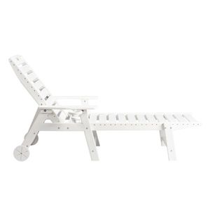 Adjustable White HDPE Backrest Sun Lounger 195*75.5*33cm Lying Bed with Comfortable Features - Product Image 1