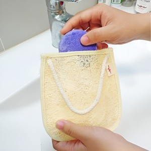 Sac de savon exfoliant en luffa naturel biodégradable écologique, sacs de douche et de bain à économie de savons compostables - Product Image 1