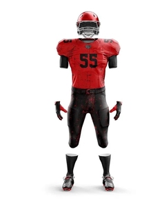 Nouvelle arrivée, uniforme de football américain imprimé par transfert thermique, couleur unie, séchage rapide, respirant, sur mesure, 100% polyester - Product Image 3