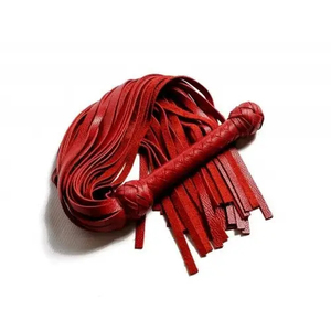 Leather Whip With Braided Handle And Multiple Straps For <b>Equestrian</b> Use - Product Image 6