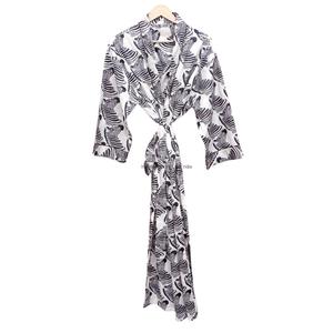 Robe Kimono Longue à Col en V pour Femme, Imprimé Floral Été-Automne, 100% Coton Doux, Lavable en Machine, Séchage Rapide, Respirante, avec Ceinture - Product Image 4