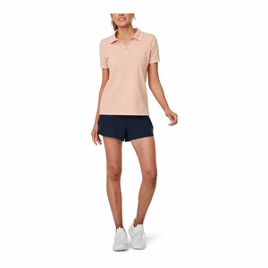 Nouveau Polo Femme 2026 Manches Courtes Couleur Pêche Uni Tissu Piqué Respirant 100% Polyester - Product Image 3