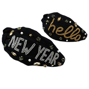Serre-tête brodé de perles de Noël pour femme - Couleur et logo personnalisables - Cadeau élégant - Product Image 6