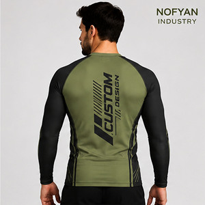 NOFYAN Men's Custom MMA Rash Guard Sublimation Compression <b>Shirt</b> Fitted Quick Dry Long Sleeve Mixed Martial Arts Wear - Product Image 2