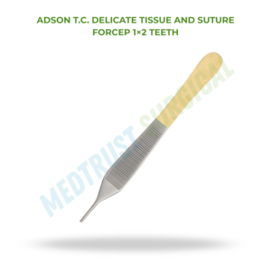 Adson TC Delicate Tissue And Suture Forcep 1x2 Teeth Standard Size Tungsten Carbide Surgical Tissue Forceps - Product Image 2