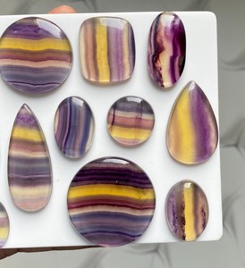 100% Natural High Quality Fluorite Stone Cabochon <b>Colourful</b> Loose Gemstones for Healing Jewellery Wholesale Lot Fluorite Stones - Product Image 4