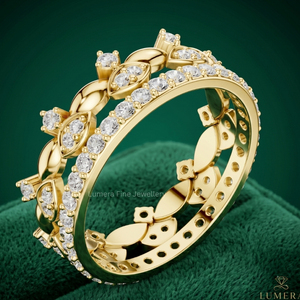 Bague de mariage de luxe LUMERA unisexe, diamant de laboratoire couleur D VVS2, plaqué or 18 carats, taille brillant rond, certifié IGI - Product Image 3