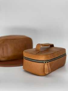 Genuine Leather Zipper for Bag Mens Dopp <b>Kit</b> Vintage <b>Shaving</b> Wash Bag Travel Grooming <b>Kit</b> Organizer Portable Lightweight - Product Image 4