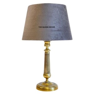 Aluminum Metal Stone Designer Rounded <b>Shape</b> Black Fabric Shade Gold Antique Finish <b>Table</b> Lamp Hot Selling - Product Image 4